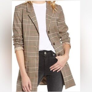 BB DAKOTA by Steve Madden Checking Up longline plaid blazer